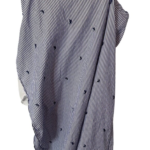 Fourteenth Place blue and white stripe eyelash wrap tie skirt size M - Picture 8 of 8